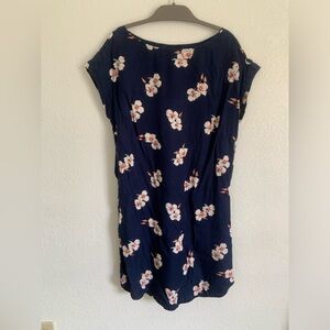 Patagonia June Lake Dress Navy Floral 100% Tencel Dress